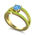thumbnail image 2 of 2.50 Carat Round Cut Blue Topaz & Peridot Gemstone Stylish Anniversary Ring for Women Solid 14K Yellow Gold Size 11.5 by Diamond-Capitals, 2 of 8