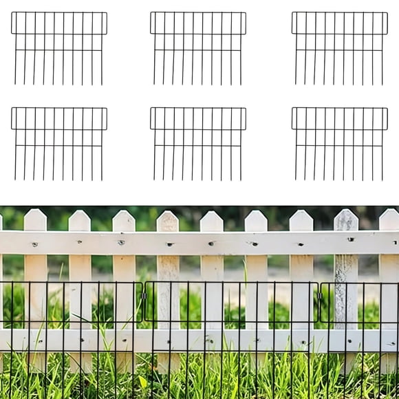 Metal Garden Fence | Outdoor Pet Barrier and Small Animal Deterrent | Rustproof Iron Border for Garden, Lawn, and Yard Protection