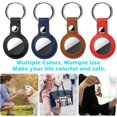 thumbnail image 4 of [Paquete de 4] Llavero para Apple AirTag en cuero, accesorios de soporte para AirTags, llavero AirTags, [anticaídas, antiarañazos] Estuche para collar de perro (negro, marrón, azul, rojo), 4 of 5