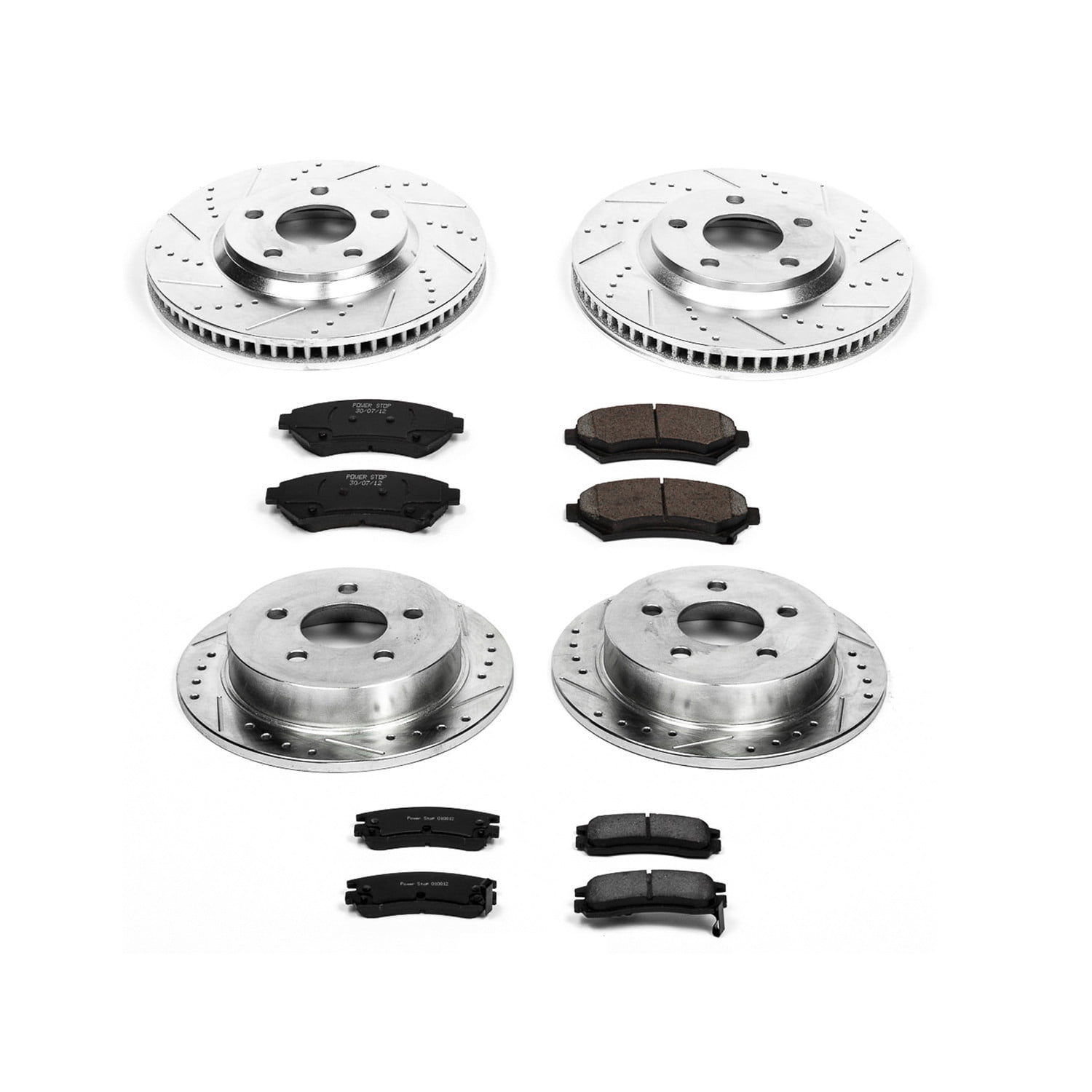 PowerStop Front and Rear Z23 Evolution Sport Carbon-Fiber Ceramic Brake Pad and Drilled & Slotted Rotor Kit Fits: CHEVROLET OLDSMOBILE Select Models K1544
