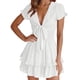 thumbnail image 1 of Vestido PRETTYGARDEN 2025 Blanco Cuello en V Manga Corta XXL, 1 of 5