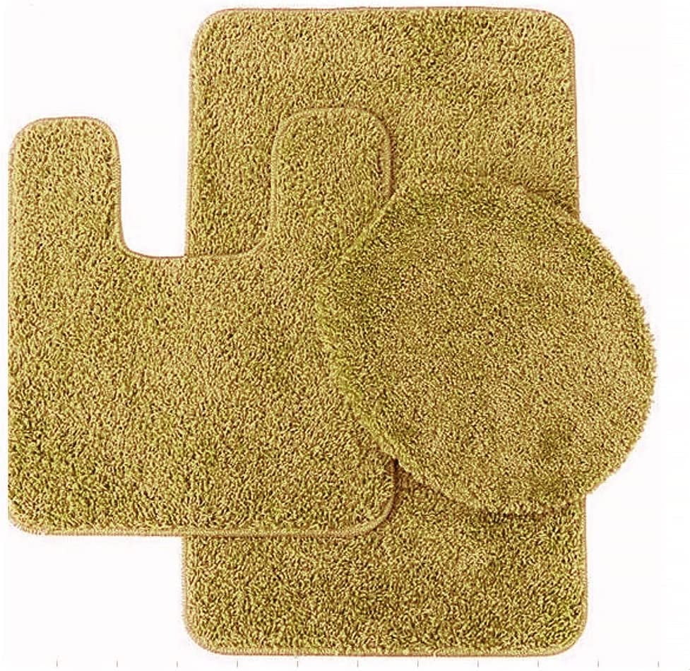 Versatil Solid Plain Bathroom Set Bathroom Bath Rug Contour With Toilet Lid Cover Rubber Backing