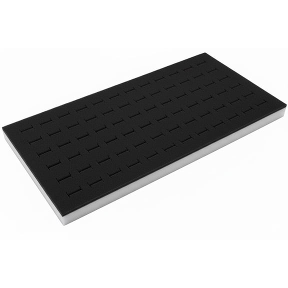 Novel Box Black 72-slot Ring Display Foam Liner 14.25x7.62x0.62 Inches - Ring Storage Foam