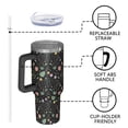 thumbnail image 4 of 40oz Pioneer Flower Floral Print Pattern Insulated Tumbler with Handle, BPA-Free Leak Proof Lid and Straws, Double Wall Vacuum, Hot 12h/Cold 34h, 4 of 6