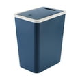 thumbnail image 2 of Qdahuk Bathroom Trash Can With Lid Garbage Can With Press Lid Plastic Wastebasket With Popup Lid For Toilet Office Bedroom Living Room Blue, 2 of 6