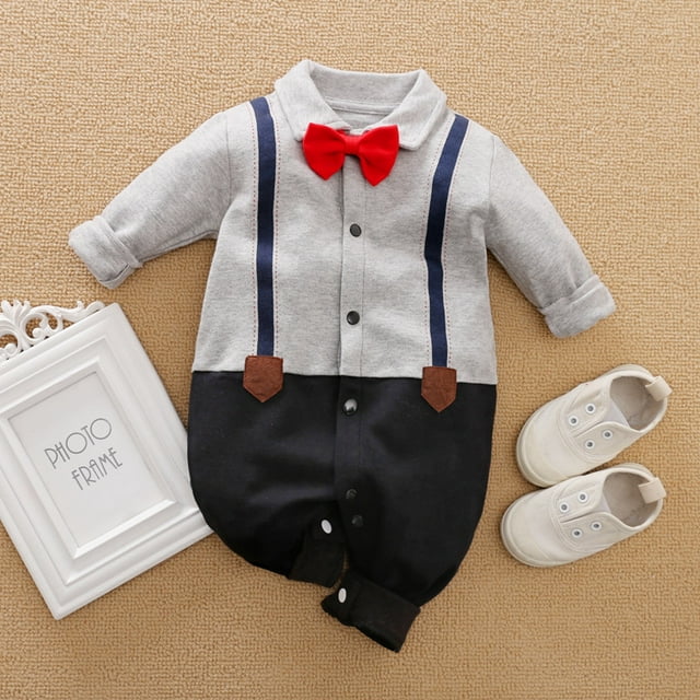 PatPat Baby Gentleman Faux-two Long Sleeve Jumpsuit (loose shape)
