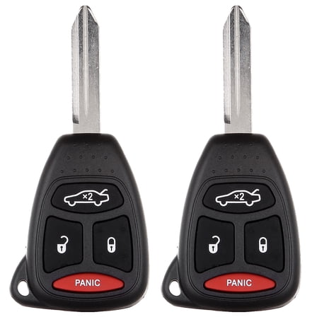 SCITOO Key Fob Shells Case 2005-2007 for Chrysler for 300 6.1L, 2007-2012 for Dodge for Caliber 2.4L, 2006-2007 for Jeep for Commander 5.7L HT692427AA KOBDT04A OHT692713AA (2 PCS) 4 buttons