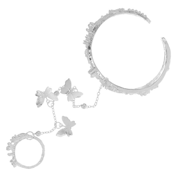 OUNONA  Gold Arm Cuff Silver Butterfly Bracelet Woman Miss