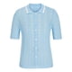thumbnail image 3 of Playera Elvqul de Caballero Azul Celeste Casual de Color Sólido Manga Corta Solapa, 3 of 5