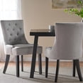 thumbnail image 4 of Tufted Diamond Stitch Light Grey Chairs for Dining / Bring Style to the Table, 4 of 7