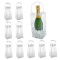 thumbnail image 2 of Pack of 10 Wine Cooler Bag Ice Bag Transparent PVC Portable Wine Bottle Cooler Bag Champagne Ice Bag with Handle, 2 of 5