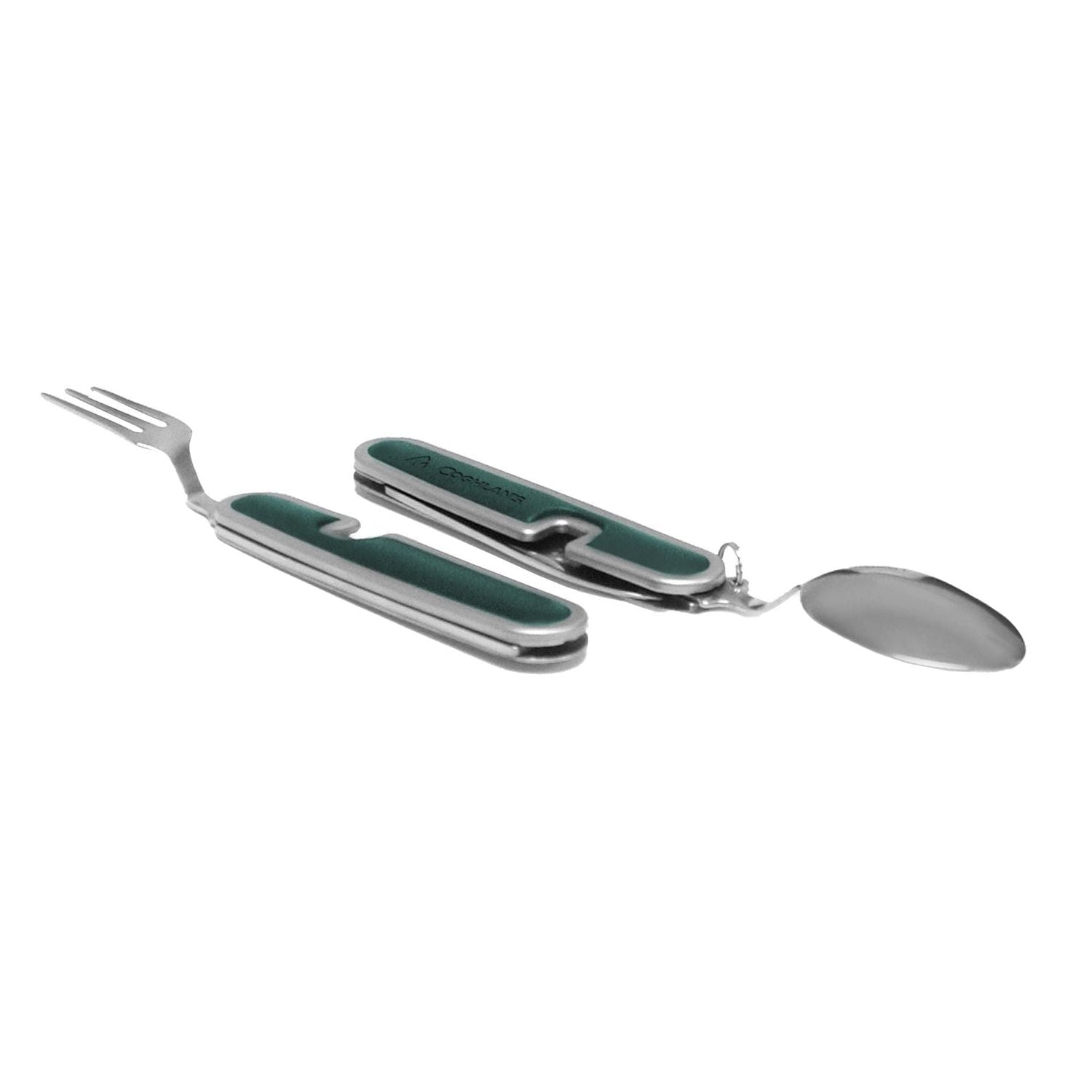 Coghlan's Folding Cutlery Set, Stainless Steel, Green with Silver Trim, All-in-one compact utensils