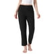 thumbnail image 1 of Pantalones de pijama de algodón a cuadros para mujer con cintura elástica y bolsillo, pantalones de lounge largos 2XL negros, 1 of 6