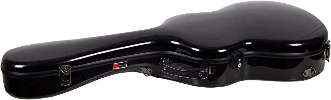 Crossrock Hard Shell Fiberglass Case for Les Paul Guitar with Backpack Straps in Black