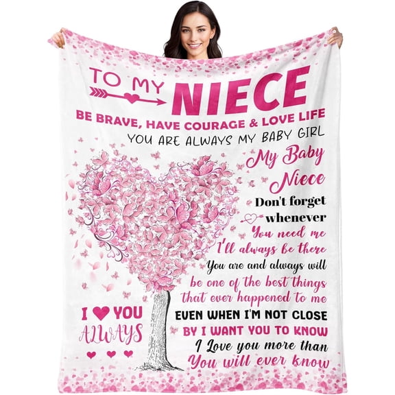 Niece Gifts from Auntie Valentines Day Gifts for Niece to My Nieces Gift from Aunt Birthday Gift for Nieces from Uncle Best Niece's Present for Mothers Day Throw Blanket 50"x60"