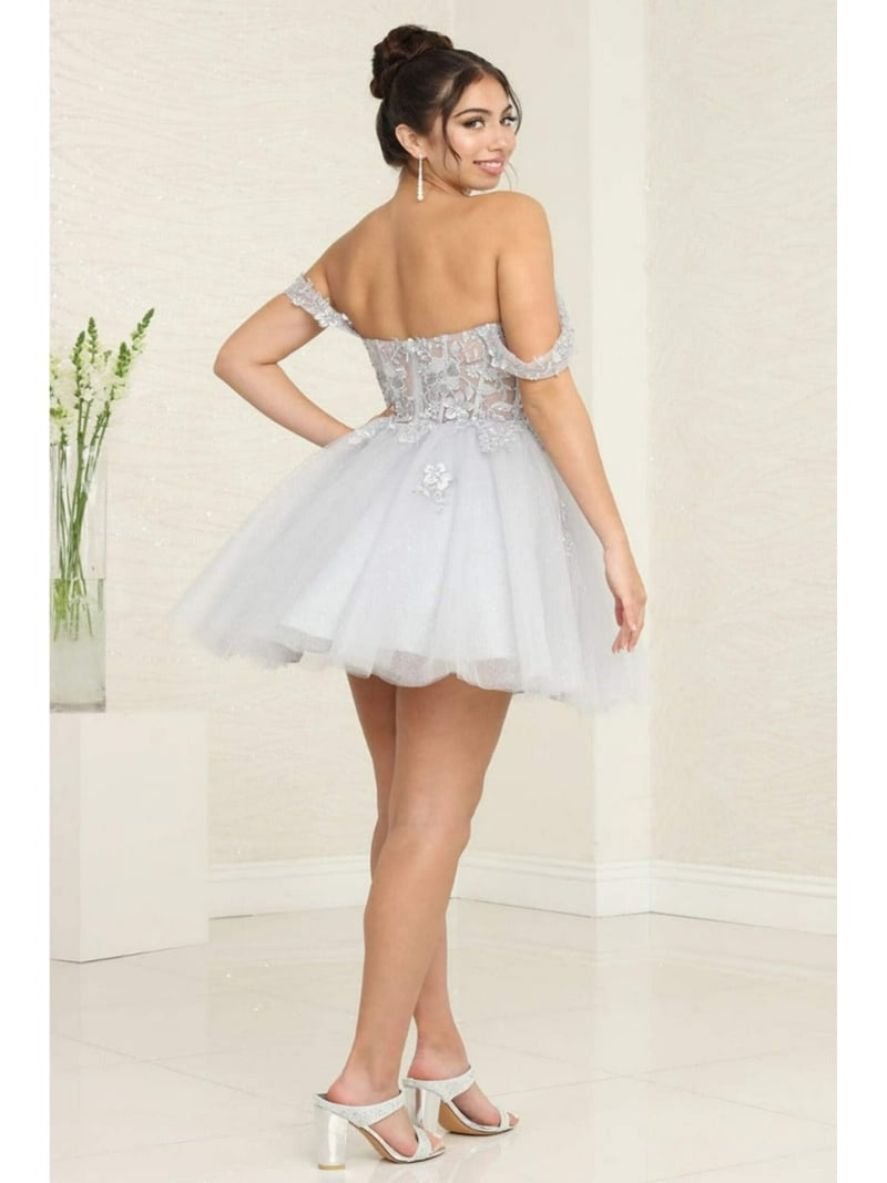 May Queen MQ2091 Juniors Womens Sweetheart Off-Shoulder Homecoming Dress