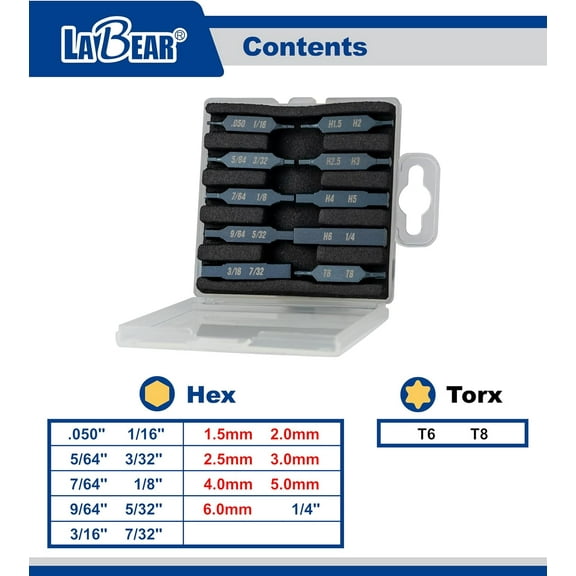 DASAW--10 Double-Ended Screwdriver Bit Set for Leatherman MultiTools Accessories, Metric&SAE Hex with Storage Case