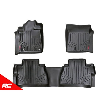 Rough Country Floor Liners (fits) 2014-2019 Tundra CrewMax Bucket 1st 2nd Row M-71770 Weather Floor (Best Tires For Tundra Crewmax)