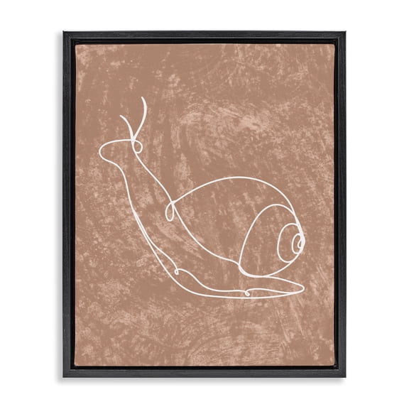 Stupell Industries Contemporary Snail Line Drawing Black Floating Frame Canvas Art, 17 x 21, by Lil' Rue