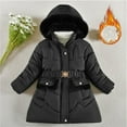 thumbnail image 4 of Esaierr 4-14Y Kids Toddler Girls Winter Jacket Coats Hooded Thick Parka Coats Long Fleece Coats Mid-Length Outerwear Warm Waterproof Snow Jacket with Zippers, 4 of 8