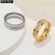 thumbnail image 2 of Anillo De Titanio De 6mm Unisex De Color Oro Plata Con Anillos De Acero Inoxidable De Diamantes De Imitación Para Mujeres Hombres Joyería Clásica 5040, 2 of 4