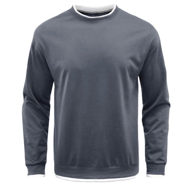 Gibobby Sudaderas sin gorro hombre Sudadera de Manga Larga para Hombre con Cuello Redondo y Estampado clásico Sudadera para Hombre(Azul,XG)