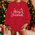 thumbnail image 4 of Christmas Baggy Sweatshirts for Women Xmas Printed Dropped Long Sleeve Fashion Graphic Holiday Pullover Tops (XL, Red #B), 4 of 5
