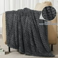 thumbnail image 6 of PHF Lightweight Twin Size Fleece Blanket, Contemporary Flannel Fleece 3D Jacquard Aesthetic Fluffy Blanket, No Shedding, No Pilling, 66" x 90", Dark Grey, 6 of 10