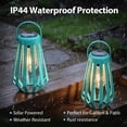thumbnail image 5 of The Growing Ground 2-Pack Solar LED Hanging Lanterns, Geometric Outdoor Lantern Decor for Patio, Garden or Yard, Teal, 5 of 9