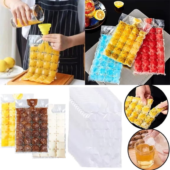 Lattice Ice Cube Mold Disposable Self-Sealing Ice Cube Bags Transparent Faster Freezing Ice-making Mold Bag Kitchen Gadgets