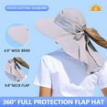 thumbnail image 2 of Womens Sun Hat Outdoor UV Protection Wide Brim Fishing Hat with Ponytail Hole Neck Flap for Beach Hiking Camping, 2 of 9