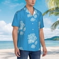 thumbnail image 6 of White Flowers Men's 3d Print Casual Button Down Shirts, Novelty Hawaiian Short Sleeves M, 6 of 8