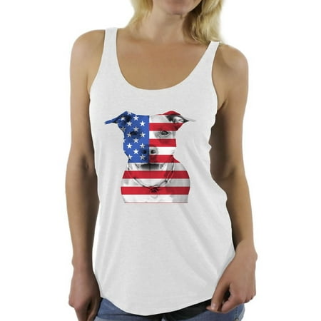 Pitbull Tank Top Awkward Styles Women's USA Flag Pitbull Graphic Racerback Tank Tops American Flag Pitbull Patriotic 4th of July ()