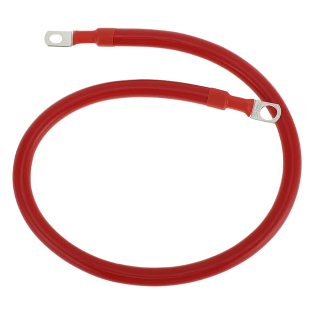1 Pc Cable Inversor de Batería Cable de Batería 3/8" Lug 5/16" Lug 3 AWG Gauge 2FT Rojo Cobre Estañado