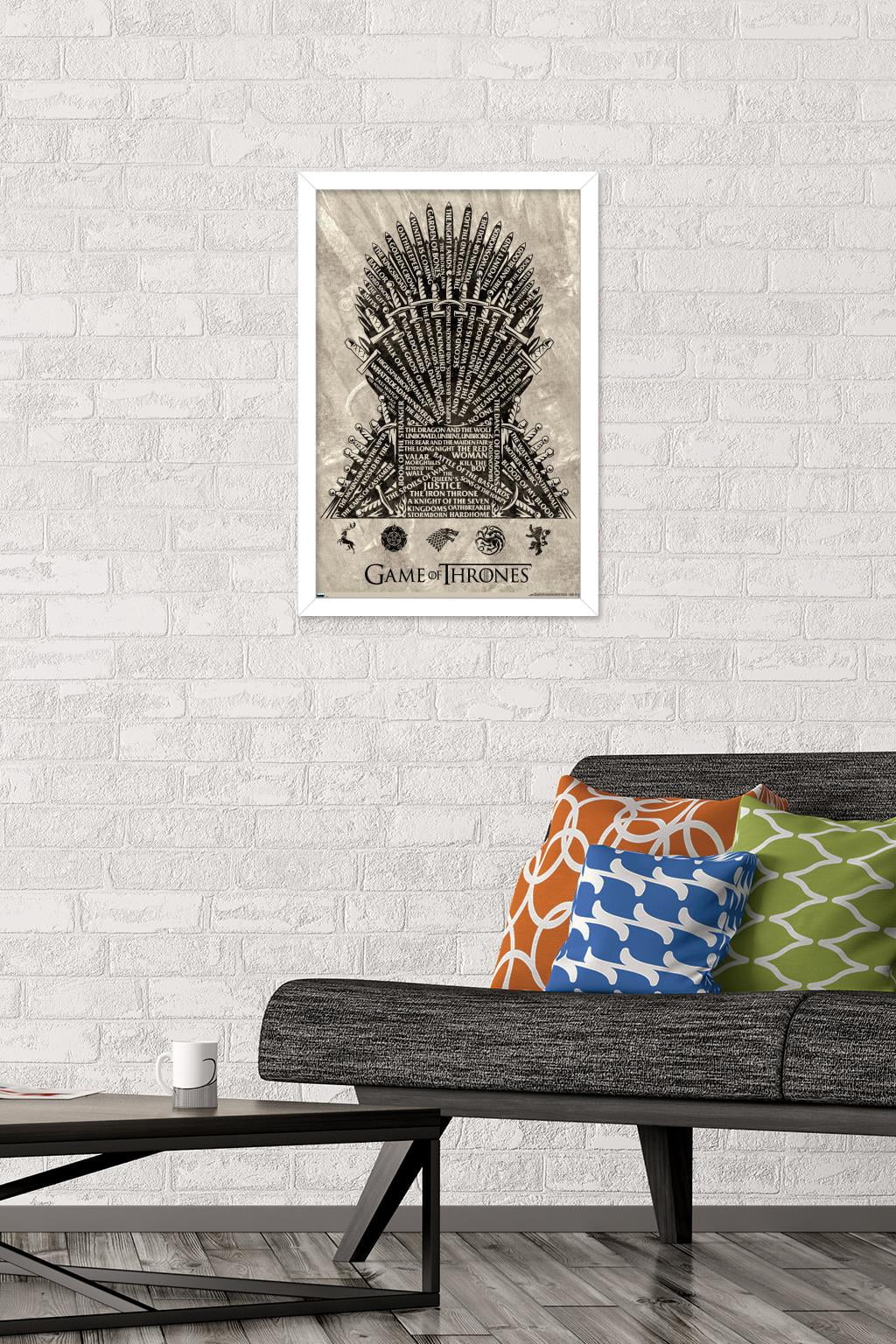 Game of Thrones - Iron Throne Wall Poster, 14.725" x 22.375", Framed