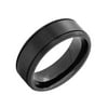 Men's Stainless Steel Black IP Satin Finish Wedding Band Ring, 8mm