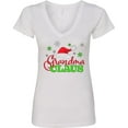 thumbnail image 3 of Inktastic Grandma Claus with Christmas Santa Hat and Snowflakes Women's V-Neck T-Shirt, 3 of 5