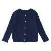 Aocisk Cardigan en Lin à Col Rond, Chandail Tricoté pour Enfants, Confortable et à la Mode, Bleu Marine, 2-3 Ans