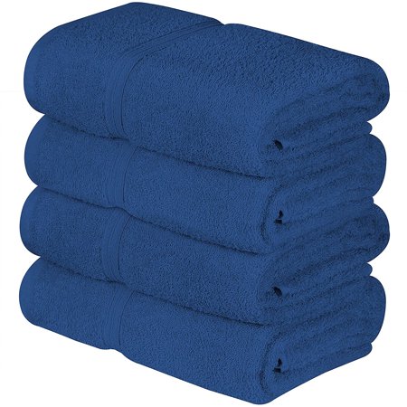 - Luxury Hotel & Spa Quality Pack of 4 Bath Towel Set 100% Ring Spun Premium Cotton 27x54 inch Highly Absorbent, Ultra Soft & Fade Resistant 400 GSM Cotton Bath Towels (Midnight )