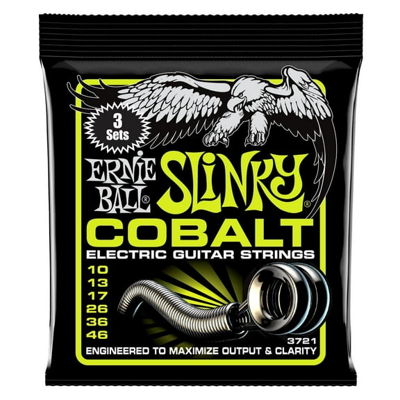 Ernie Ball Regular Slinky Cobalt Electric Guitar Strings 3 Pack - 10-46 Gauge