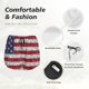 thumbnail image 4 of Balery America Flag Glitter Pantalones cortos deportivos para mujer con forro y dos bolsillos, elásticos, para entrenamiento, gimnasio, yoga-X-Large, 4 of 7