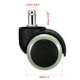 thumbnail image 2 of Office Chair Casters Wheels 2 Inch PU Twin Wheel Universal Standard 11mm Stem Swivel Caster Gray, 2 of 3