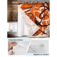 thumbnail image 3 of No Hook Shower Curtain with Snap in Liner,Abstraction Distortion Lines Art Waterproof Bath Curtain Double Layers with See Through Top Window,Black Orange White Hotel Shower Curtains 60x72in, 3 of 9