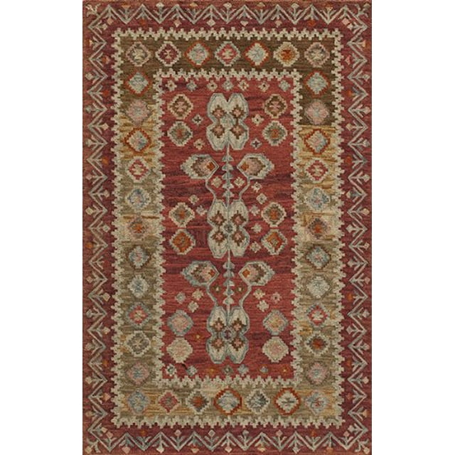 Momeni Tapis Collection Tangier, 100 % Laine Tufté à la Main, Tapis Transitionnelle, 2 x 3, Rouge