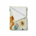thumbnail image 2 of Cartoon Soft Flannel Fleece Throw Blanket, Animal with Floral Flowers Leaves Fish Detailed Frame, Cozy Plush for Indoor and Outdoor Use, 50" x 70", Almond Green Eggshell, by Ambesonne, 2 of 6