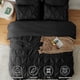 thumbnail image 2 of Juego de edredón HIMEET King Size Pintuck negro, 7 piezas, 2 of 8