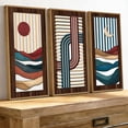thumbnail image 2 of TOARTi Abstract Wood Wall Art Geometric Framed Sun Moon Colorful Minimalist Cut Out Set of 3 For Living Room Bedroom Office 8x16 Inch, 2 of 8