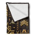thumbnail image 2 of Geometric Soft Flannel Fleece Blanket, Tribal Hand Drawn Vintage Aztec Background in Vector Illustration Print, Cozy Plush for Indoor and Outdoor Use, 50" x 70", Dark Brown Mustard, by Ambesonne, 2 of 5