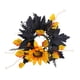 thumbnail image 3 of Corona de anillo de vela para Halloween, coronas de Hojas de arce negras artificiales, adorno de corona de vela, anillo de vela para cafetería y hogar Flor amarilla, 3 of 9