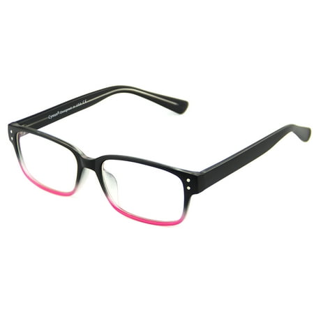 Cyxus Blue Light Blocking Computer Glasses Reduce Eye Fatigue UV Protection Business Style Rectangle Gradient Pink Frame Reading Eyewear